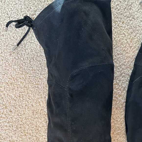 MARC FISHER Boots Size 11M Black Suede OKUN Over the Knee Tie Back MSRP $249.00 - Picture 4 of 7